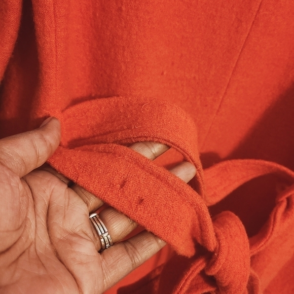 Anthropologie | Sparrow Women's Orange Wool Belted Jacket (Size Small) - Picture 12 of 16